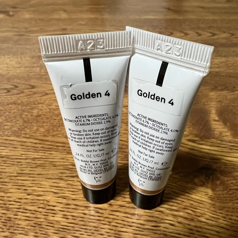2x Bobbi Brown Vitamin Enriched Skin Tint SPF 15 Golden 4 Mini Size .24fl oz/7ml